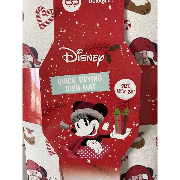 Disney Mickey Minnie QUICK DRYING RUBBER Kitchen Mat Christmas Santa 18 X 24” - Picture 4 of 14